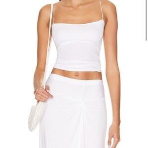Enza costa White Spaghetti Strap Top